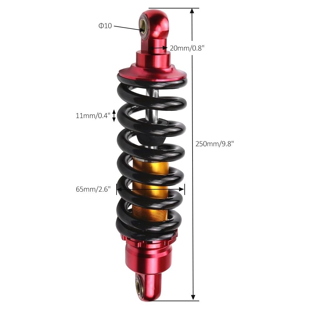 250mm 9.8″ Rear Shock 980LBS Dirt Pit Bike ATV Go Kart Drift Trike CRF KLX TTR
