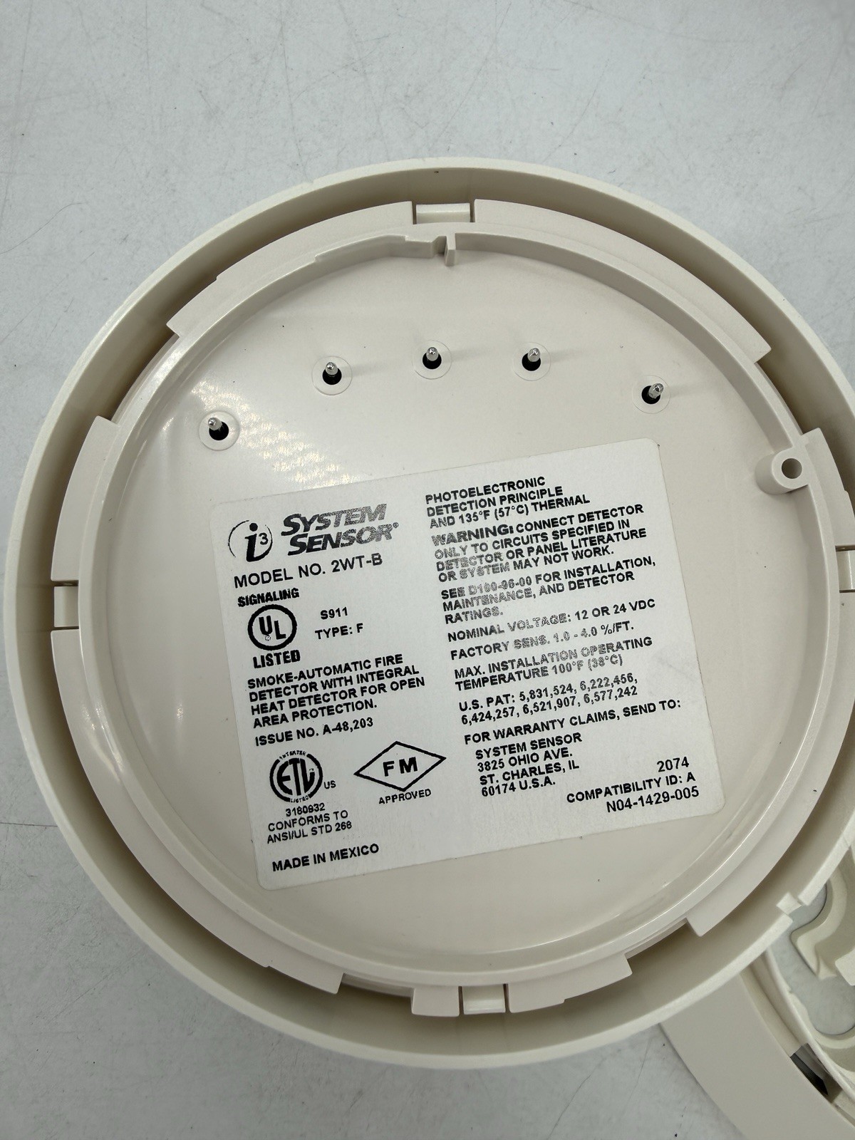 System Sensor i3 2WT-B Photoelectric Smoke Detector