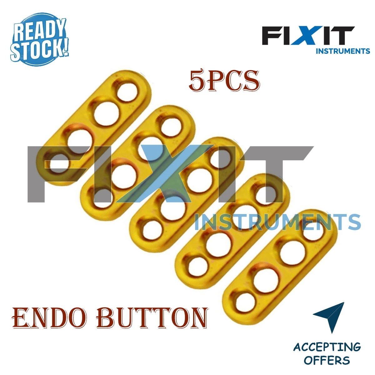 ACL Endo Button 4 holed Surgical Instruments 5pcs