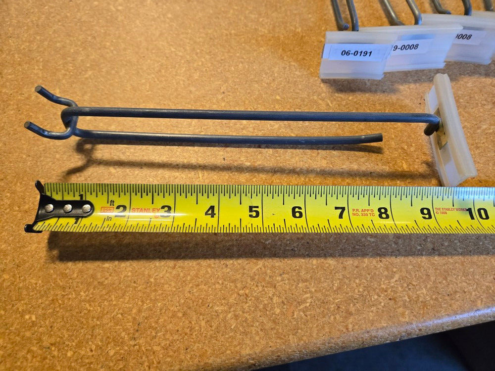 Lot Of 25 Retail Store Scanner 8″ Hooks Pegboard Display Hanger