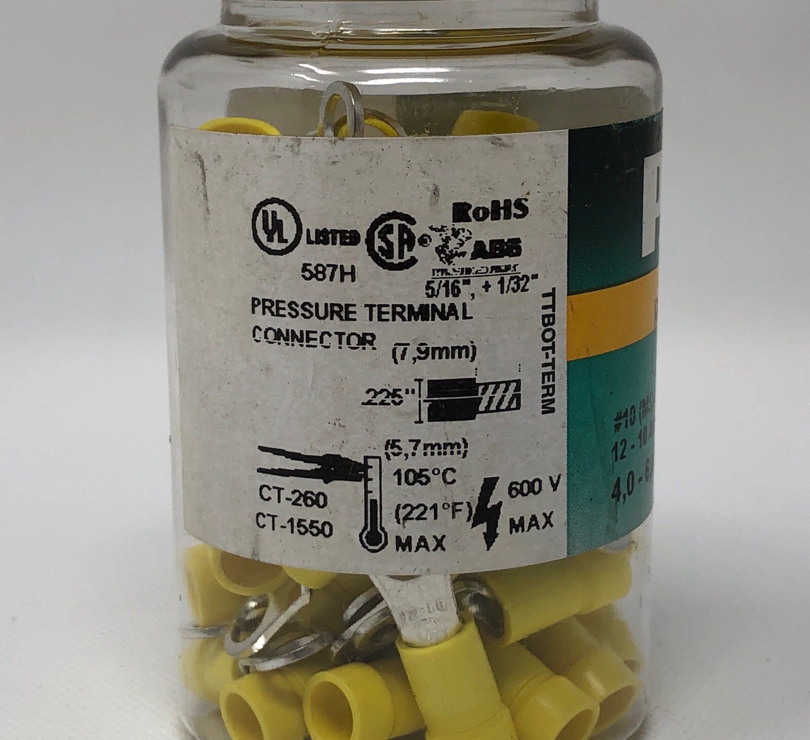 Panduit Ring Terminals Vinyl Insulated 4.0-0.6mm 12-10 AWG 50pc