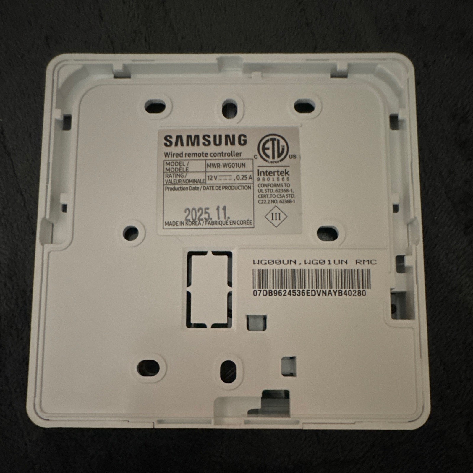 Samsung MWR-WG00UN Wired Remote Controller 12V 0.25A For UG00UN UG01UN
