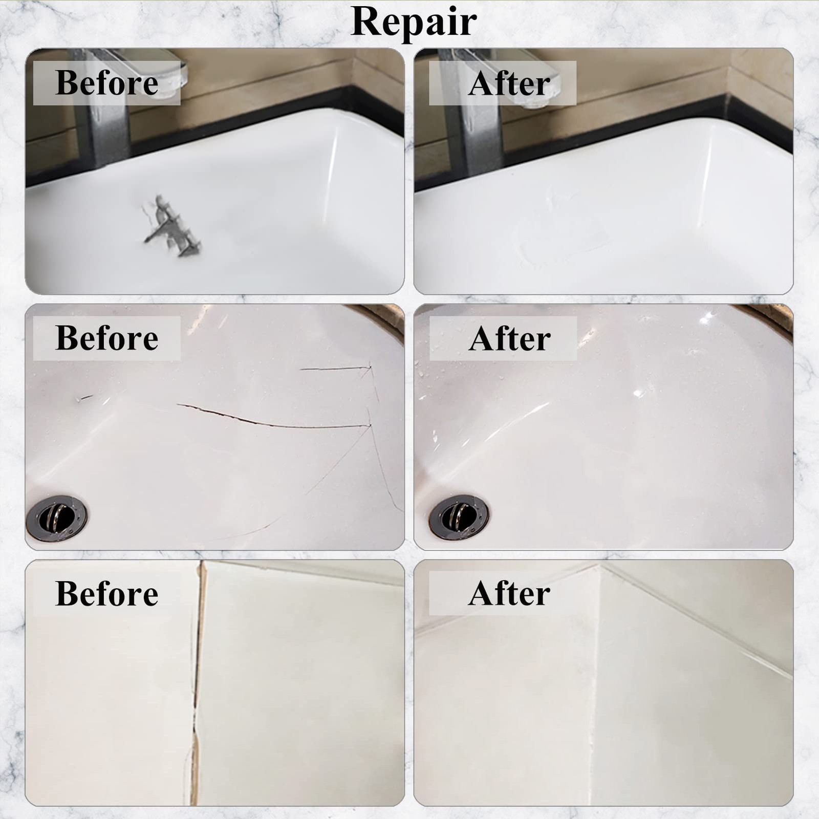 Tub, Tile and Shower Repair Kit (Color Match), Porcelain Repair Kit, Bathtub …