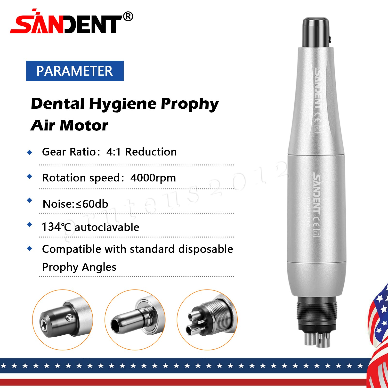 NSK Style Fiber Optic Dental E-generator LED 3-Spray High Speed handpiece 4 Hole