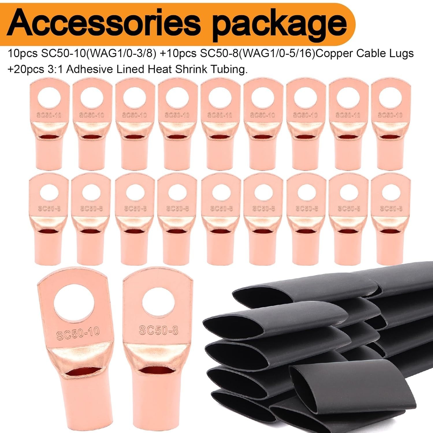 High Performance 40FT 0 GA Battery Cable with Terminal Connectors for Automotive