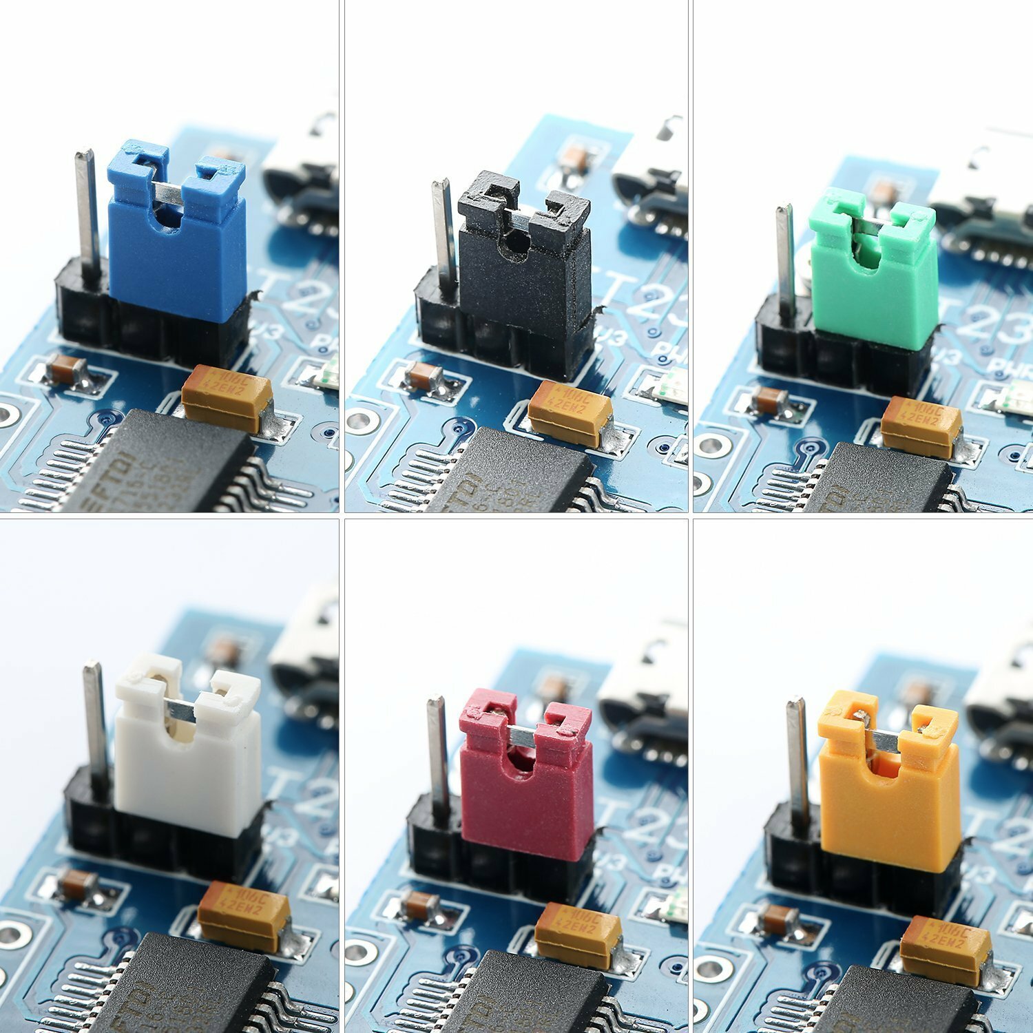 40-Pin Male Header 0.1″ 2.54mm Breadboard PCB Strip Connectors, Jumper caps