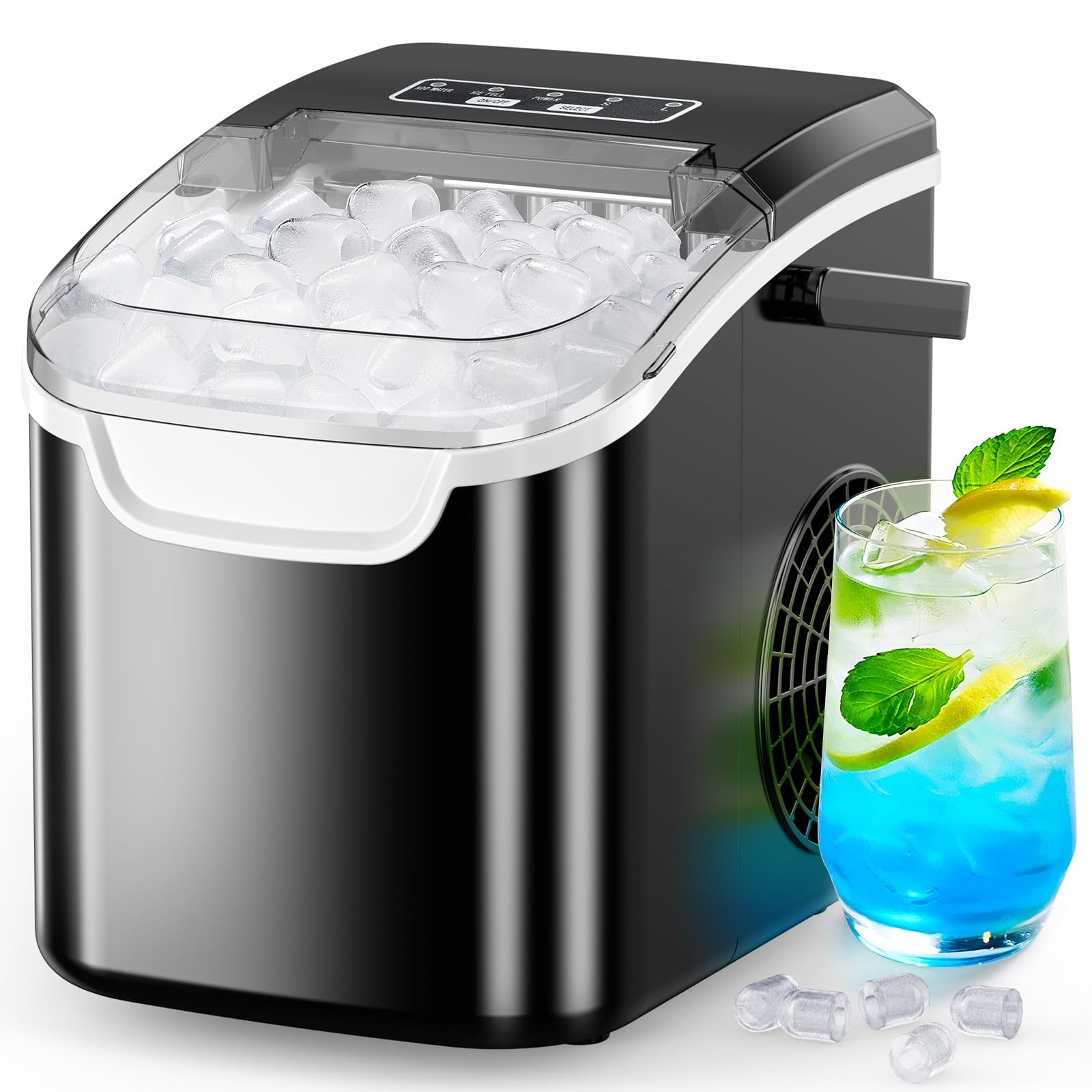 Ice Maker Countertop, Portable Ice Machine with Self-Cleaning, 26.5 lbs/24Hrs…