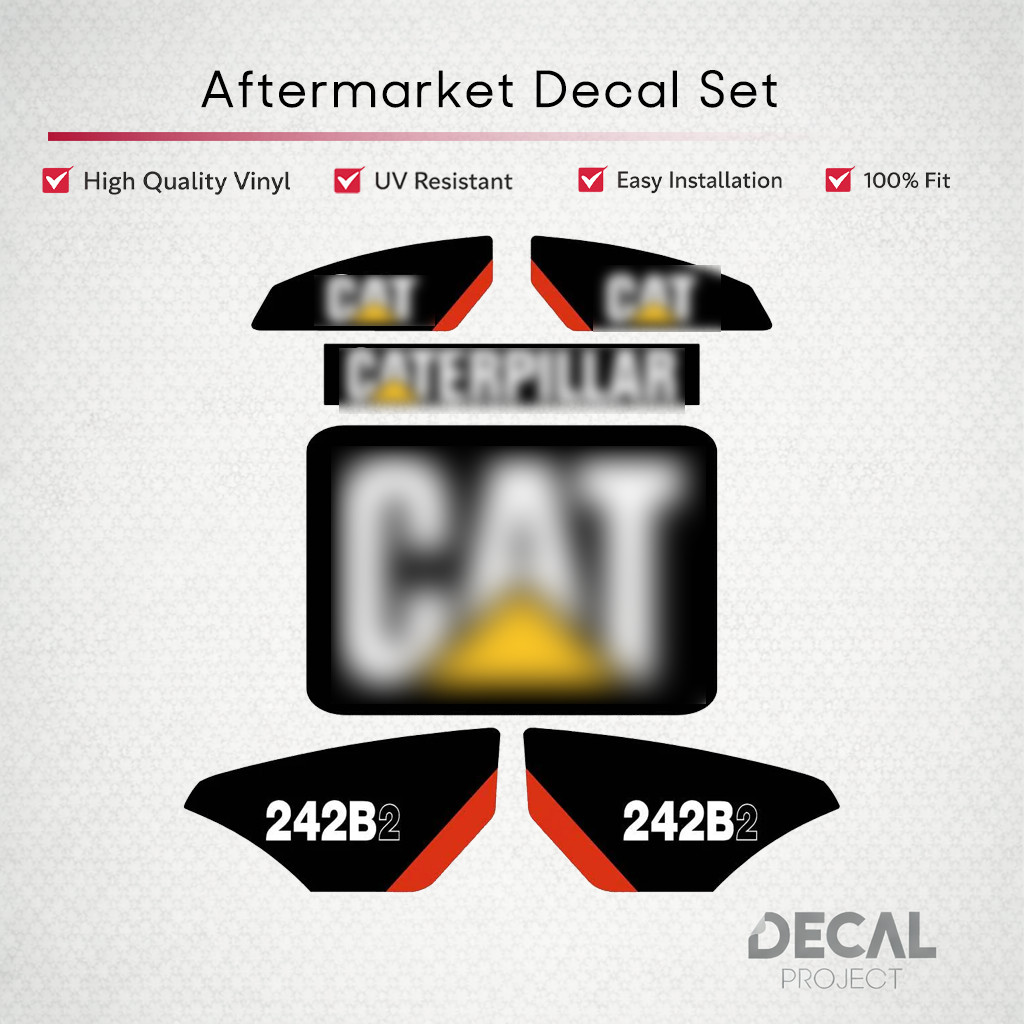 Aftermarket Decal Set for Caterpillar 242B2 Skid Steer Loader