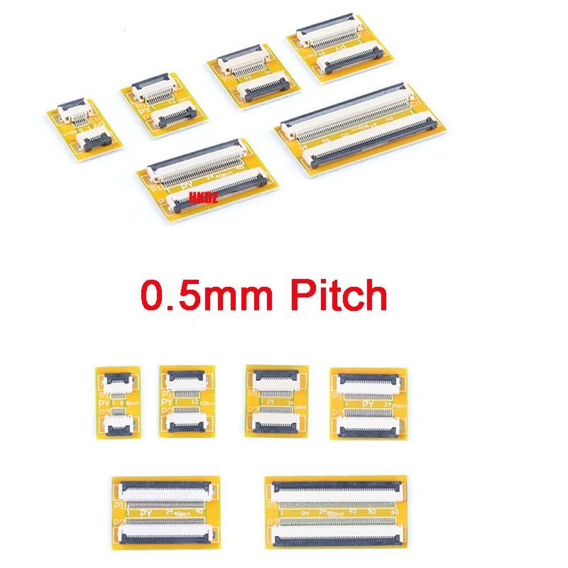 0.5/1.0mm FFC/FPC Flat Connector Adapter Flexible Cable Extension Board 4-40Pin
