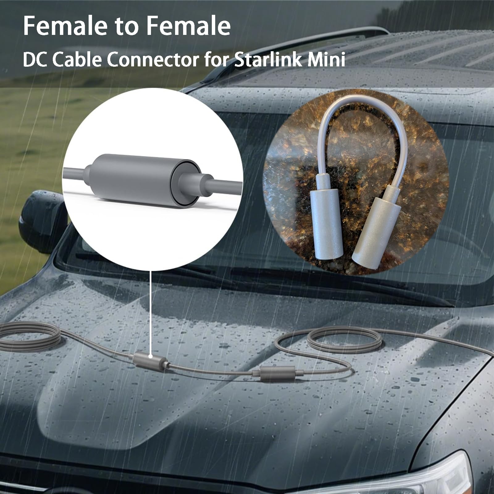 Starlink Mini DC Cable Connector Female to Female Waterproof Power Adapter, P
