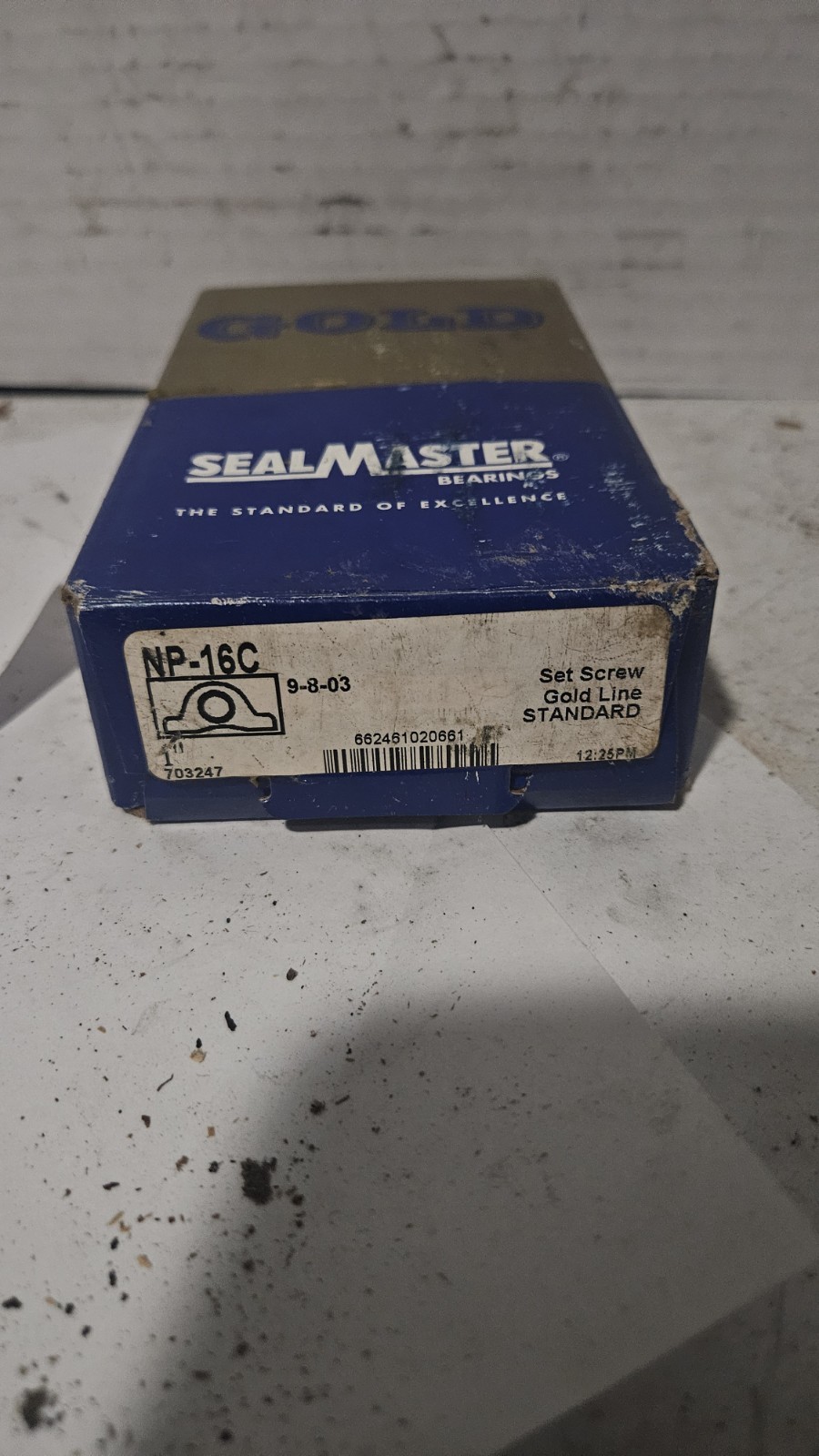 Sealmaster Bearings Gold Line Standard USA 1″ NP-16C #703247 *NEW-OPEN BOX*