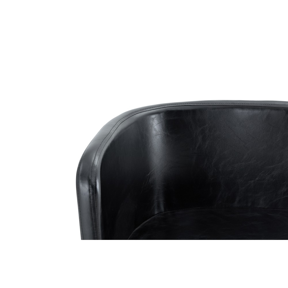 Retro Faux Leather Seating Set (Set of 4 or More) – Black Oil Wax Texture