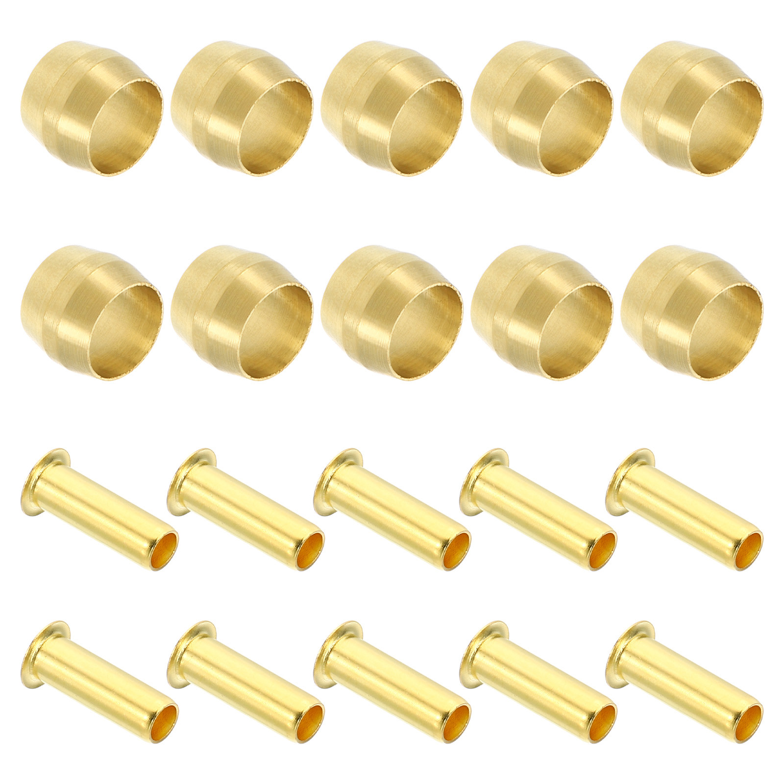 20 Pcs Brass Compression Sleeves Ferrules for 1/4″ OD Hose Tube