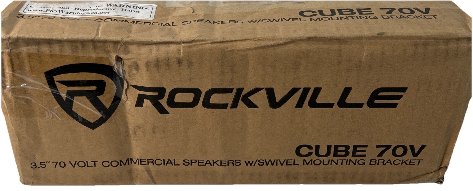 Cube by Rockville Pair of 3.5″ Black Commerical 70v Swivel Wall Mount Speakers