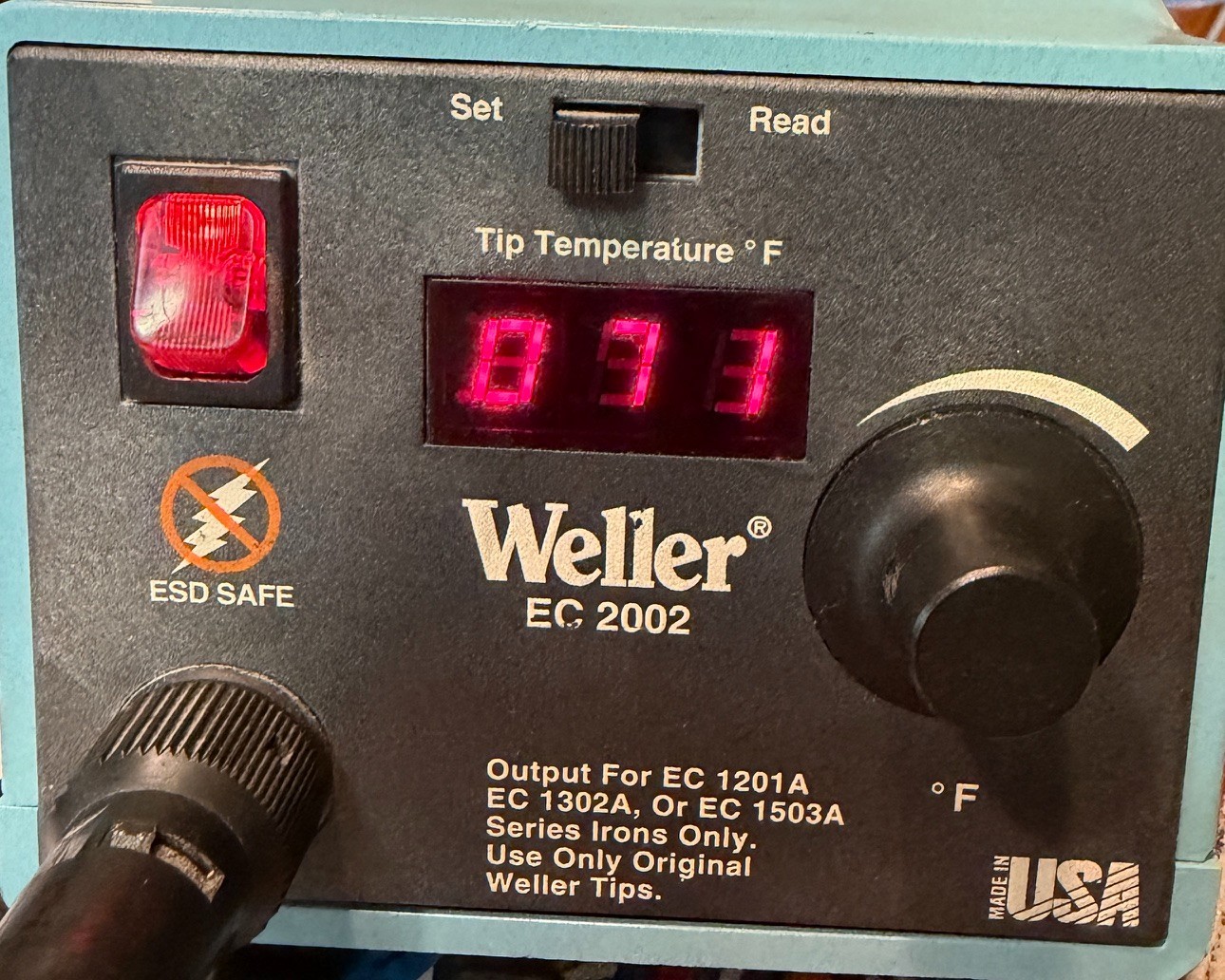 Weller EC2002 Soldering Station with EC1302A Soldering Iron AS-IS read descrip