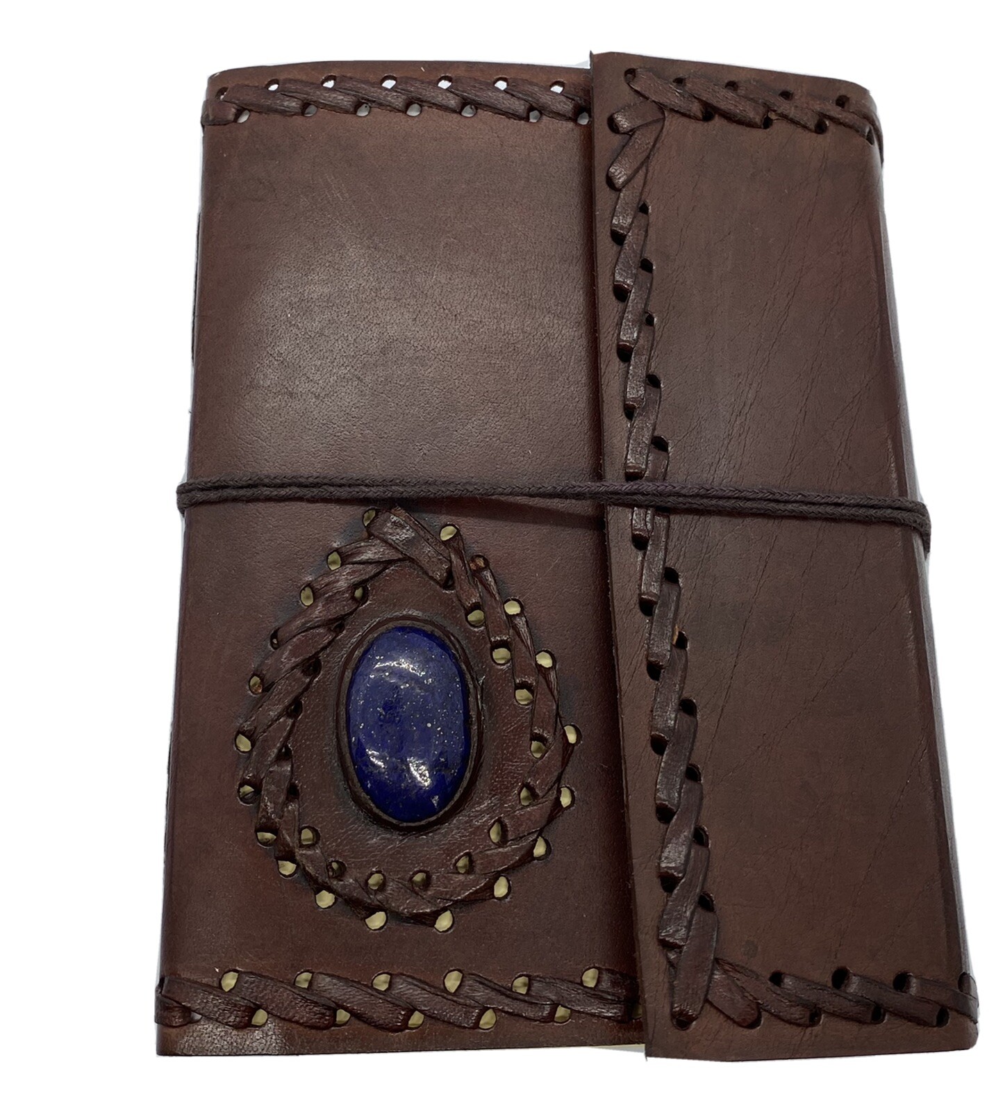 Leather Journal with Stone (6″x 4.5″)