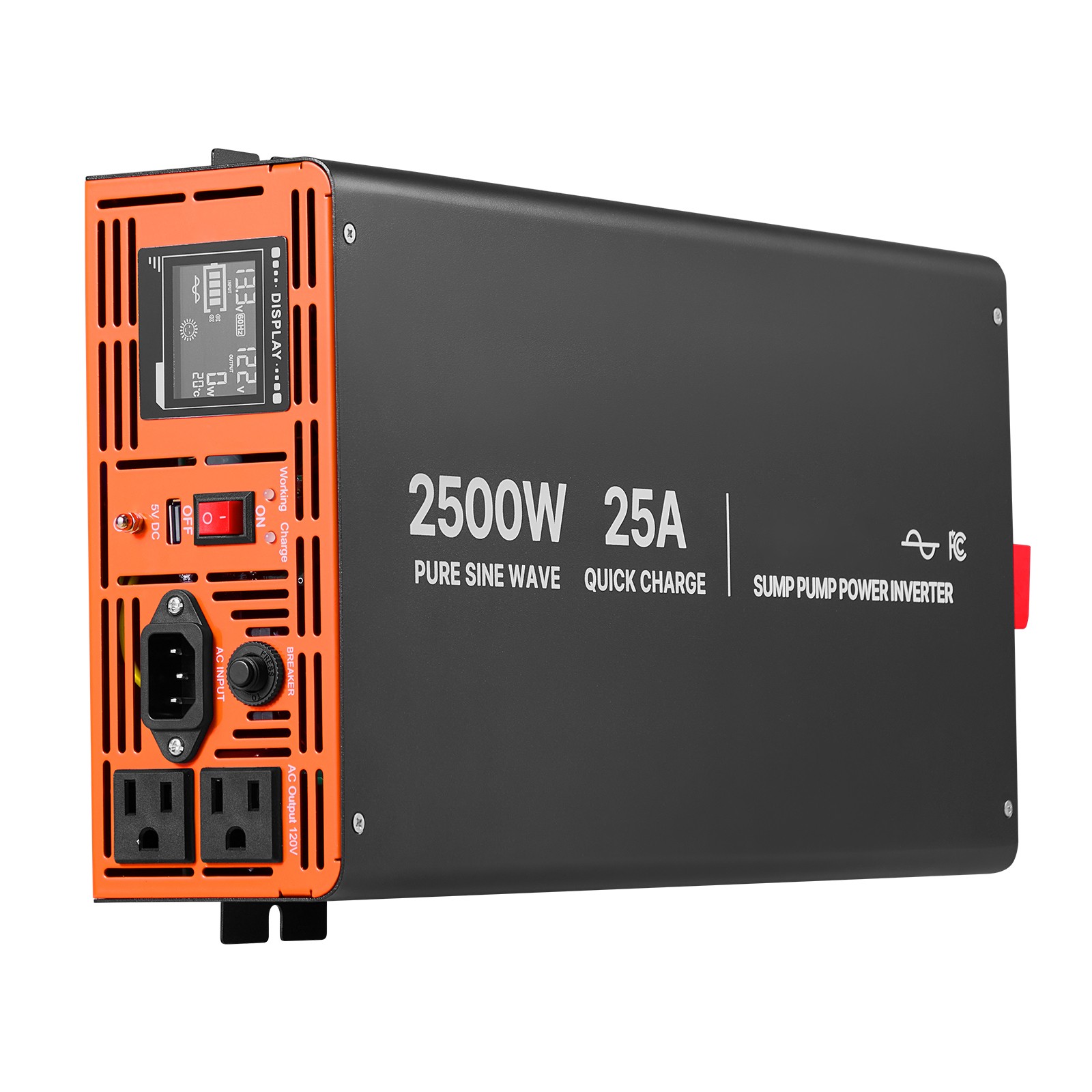 Uimoso 2500W Sump Pump Backup System with LCD and Pure Sine Wave Inverter