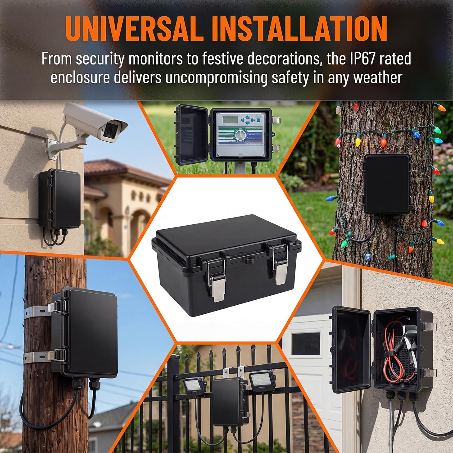 Electrical Junction Box, IP67 Waterproof Outdoor Box ABS Plastic Enclosure with