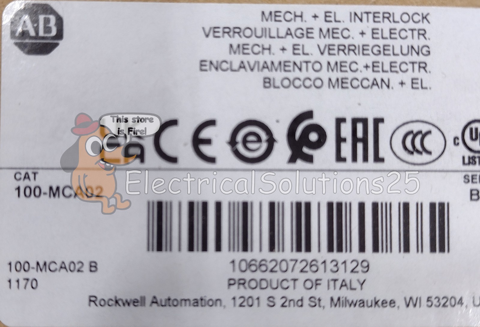 New Allen Bradley 100-MCA02 Auxiliary Contact Block 2 NO 600V – Free Ship