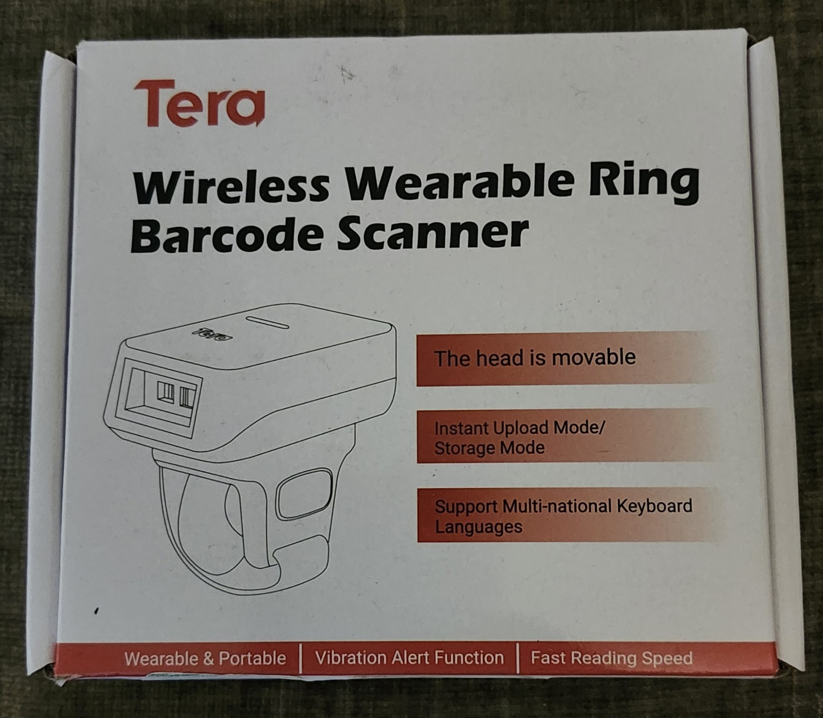 Tera HW0010 Wireless 2D Ring Mini Wearable Barcode Scanner