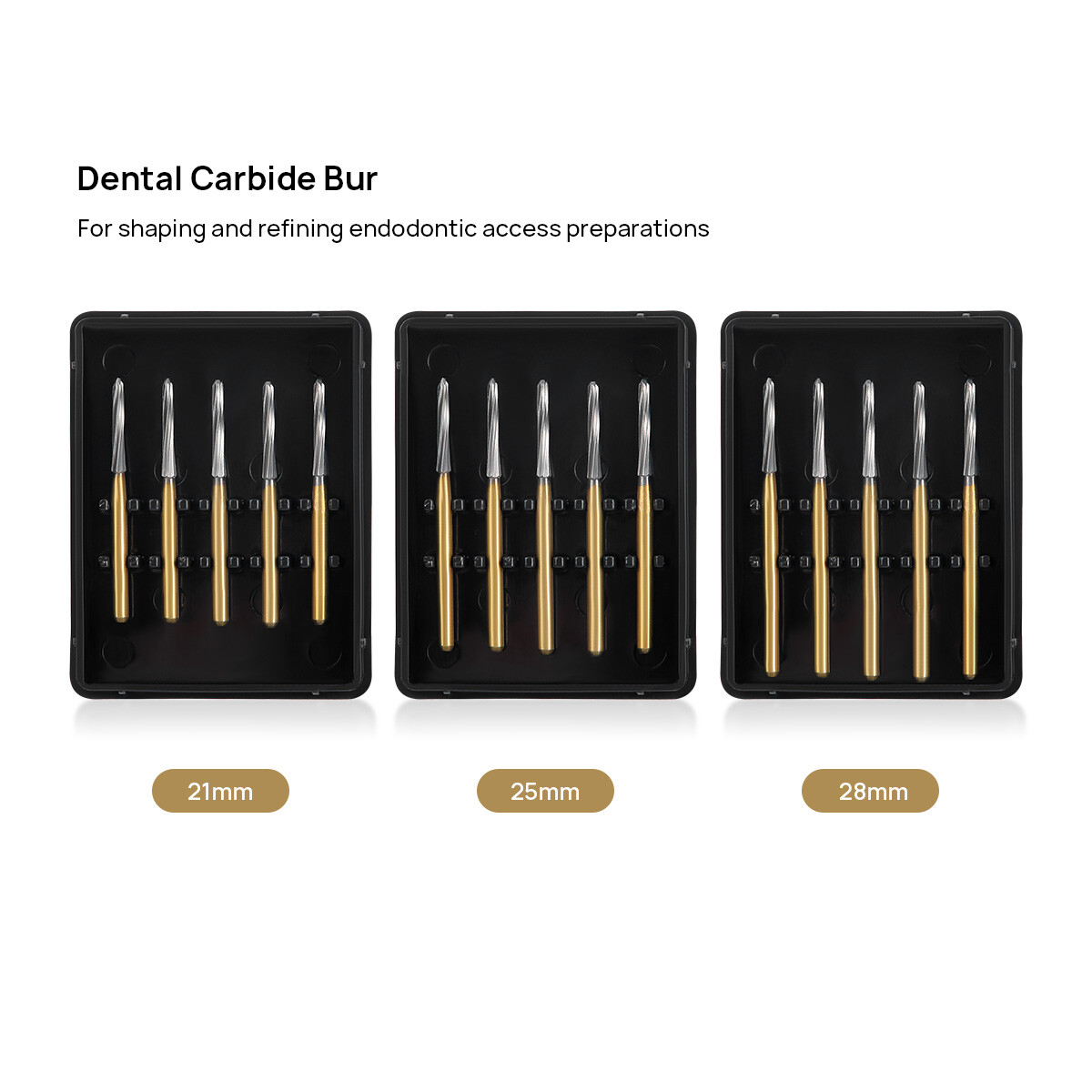 Dental Endodontic ENDO Tungsten Carbide Burs FG Round Bur High Speed 21/25/28mm