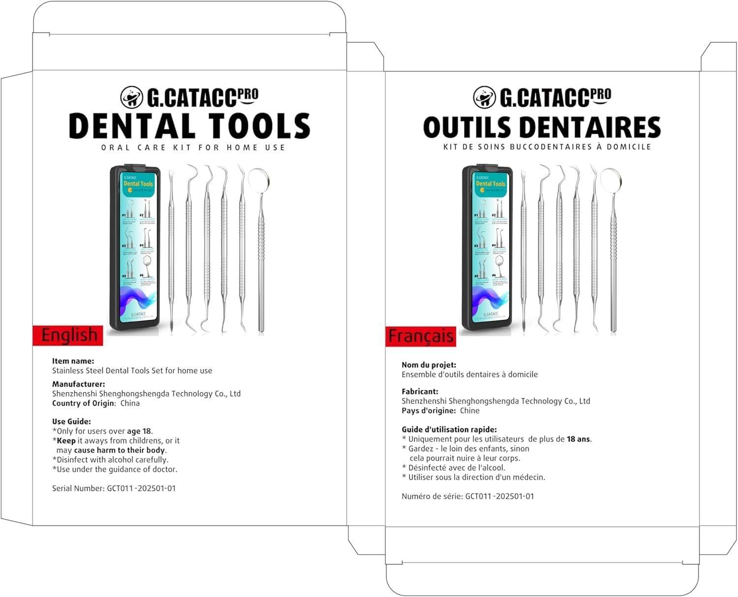 Dental Tools Dental Pick For Teeth Cleaning Stainless Steel Hygiene Kit Perfect