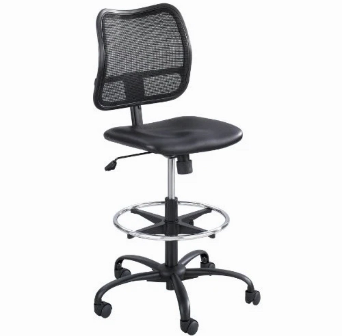 Safco 3395BV Extended-height Vinyl Chair Black Seat 250 lb Capacity