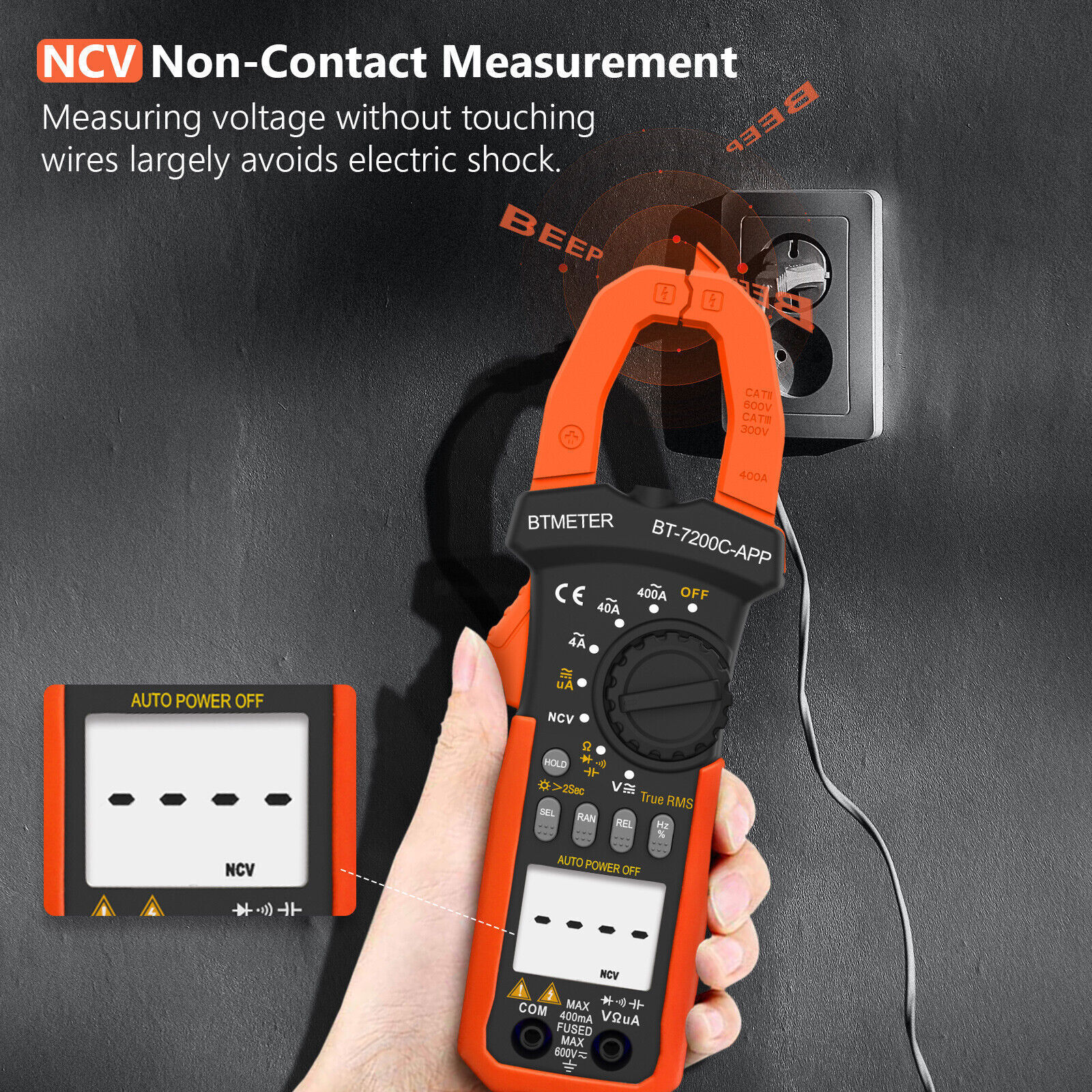 Digital Clamp Meter AC dc current Multimeter TRMS AMP Voltmeter Bluetooth Ohm