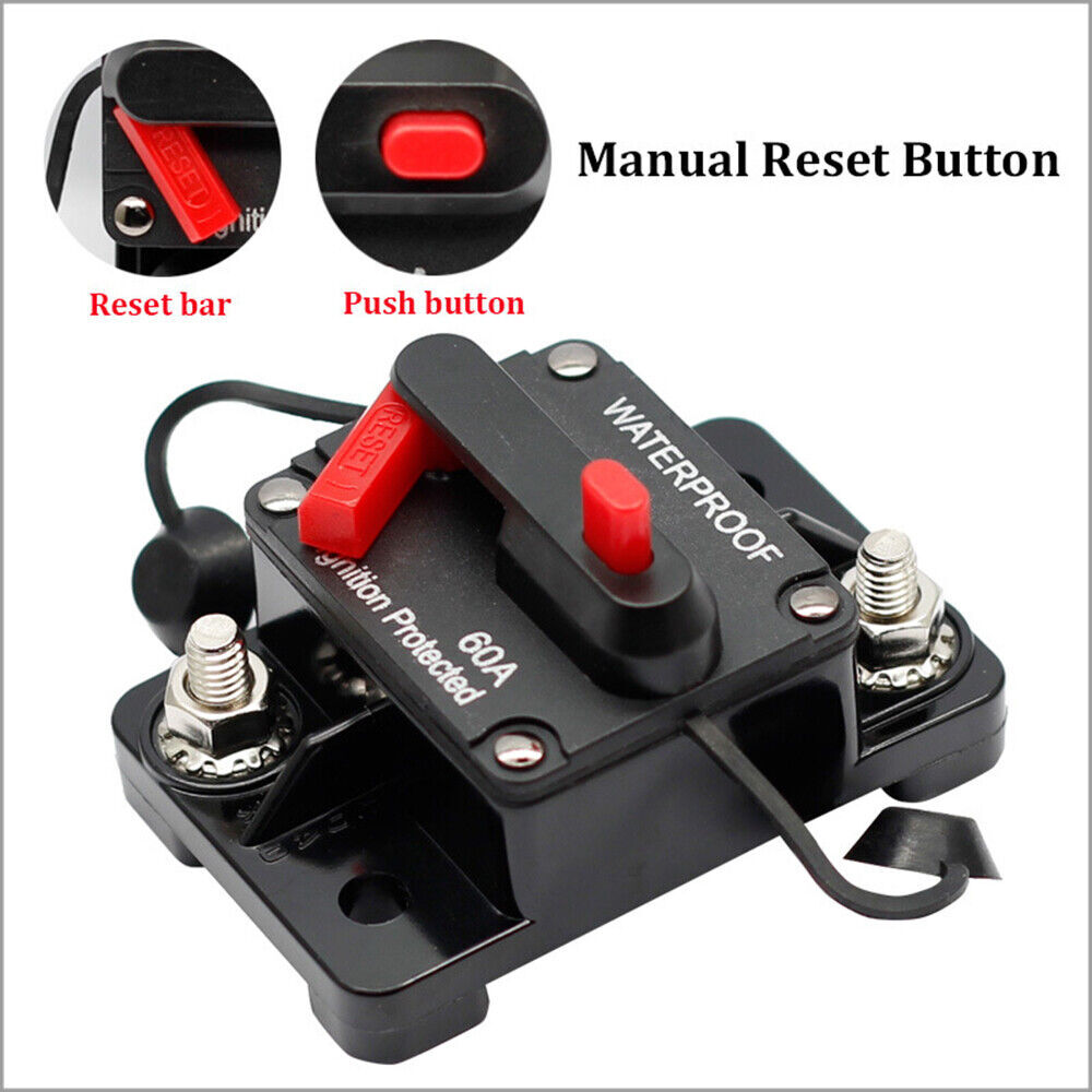 Waterproof Car Circuit Breaker Fuse Reset 30-300 Amp 12V-48V DC Car Boat Auto