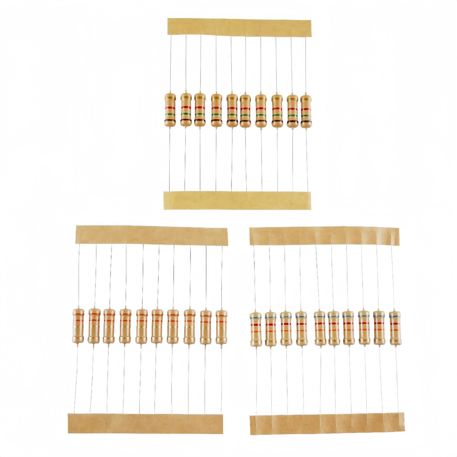 1200 Pieces Carbon Film Resistor Kit 1 Ohm to 1M Ohm 1W 5% Assortment Pack