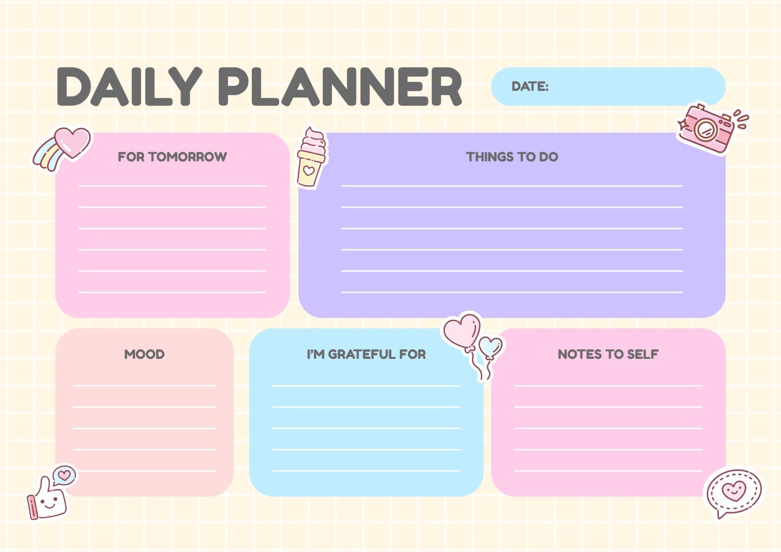 10 Minimalist & Cute Printable daily Planner l A4 size printables