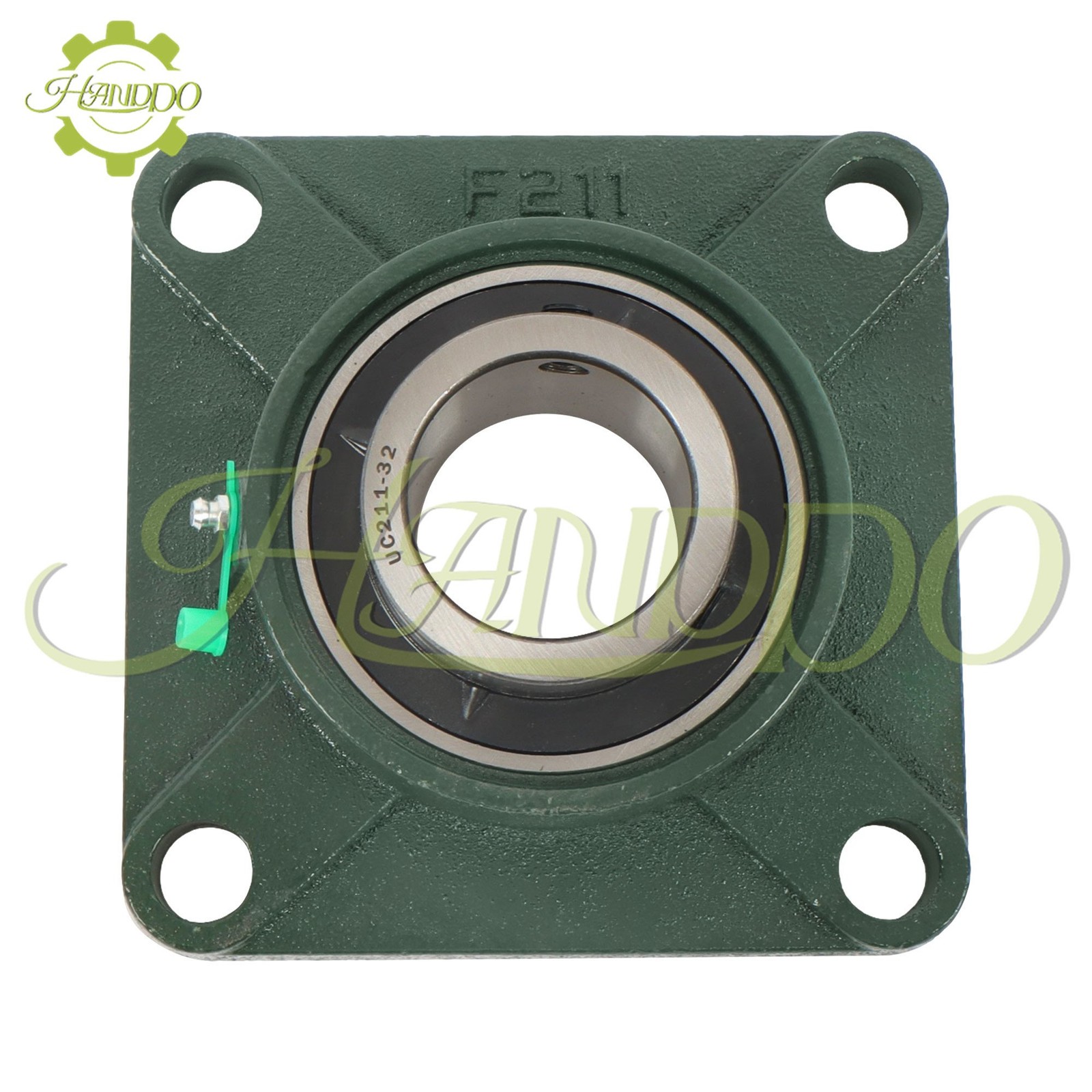2 PCS 2″ Bore UCF211-32 Pillow Block Flange Bearing Cast Iron 4 Bolt Solid Base