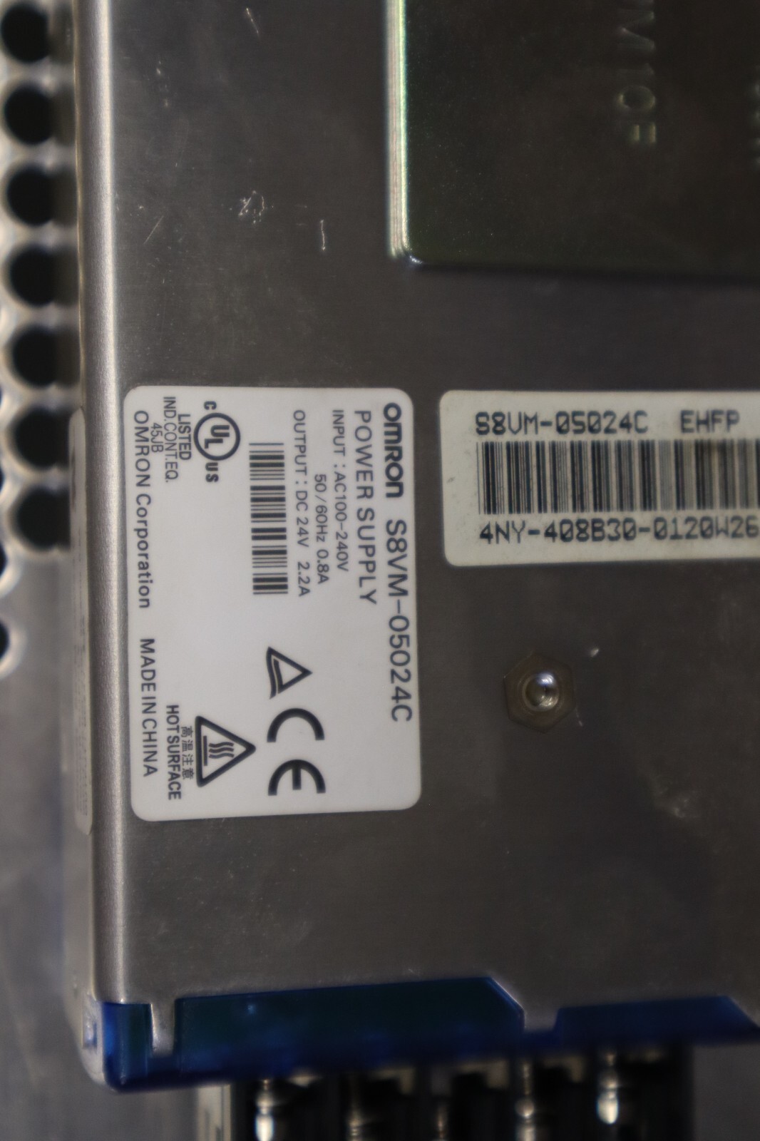 Omron S8VM-05024C Power Supply AC100-240V 50/60Hz 0.8A DC24V 2.2A Used Warranty