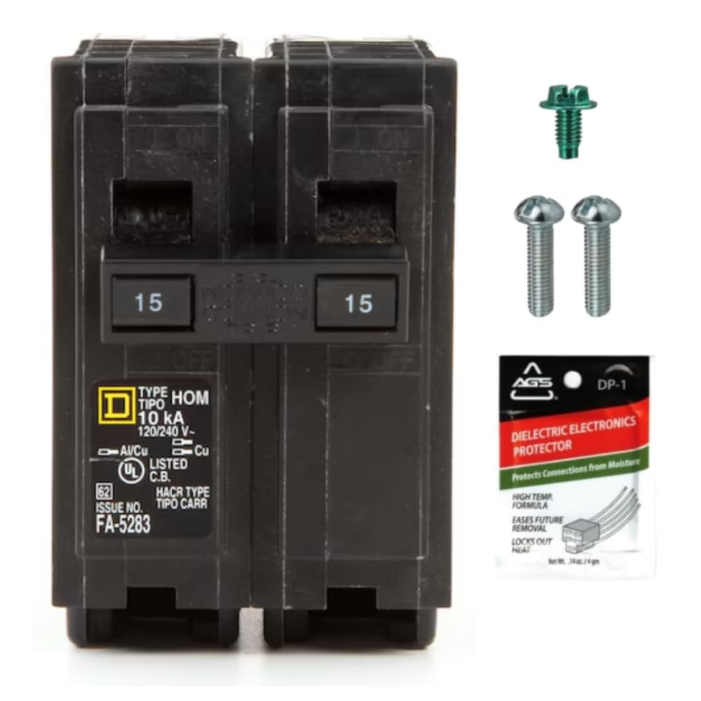 Genuine Square D HOM2100 Circuit Breaker Kit Bundle (1 Pack), 100 Amp (100A) Dou