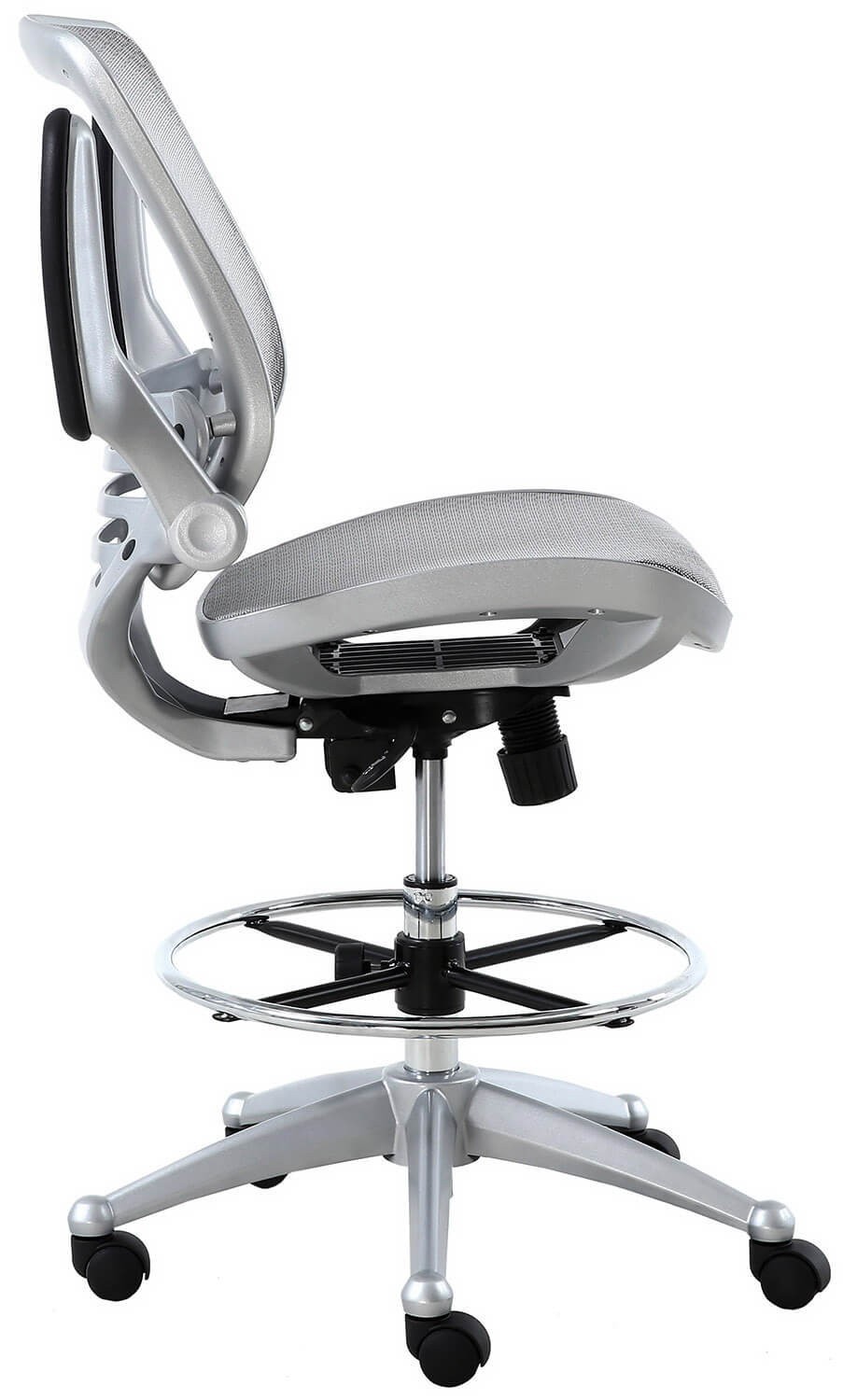 Harwick Evolve All Mesh Heavy Duty Drafting Chair – Platinum Finish [2250D-GY]