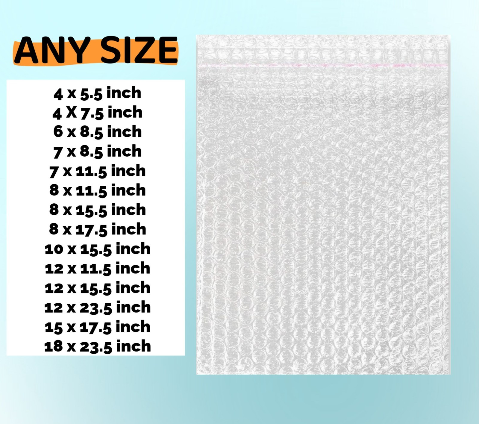 BUBBLE MAILERS SHIPPING MAILING PADDED BAGS ENVELOPES SELF SEAL ANY SIZE