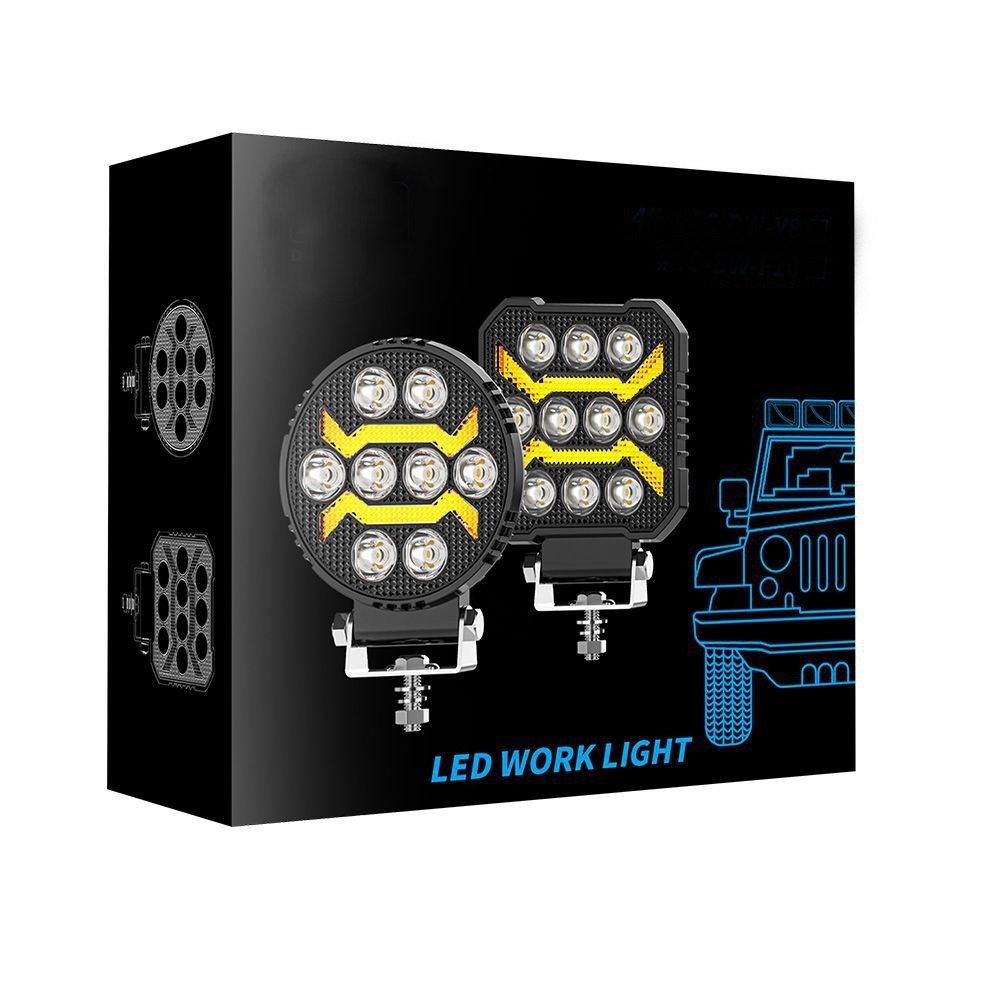 2X Square 4.3» in LED Work Light Headights Fit John Deere Kubota Kubota Tractor