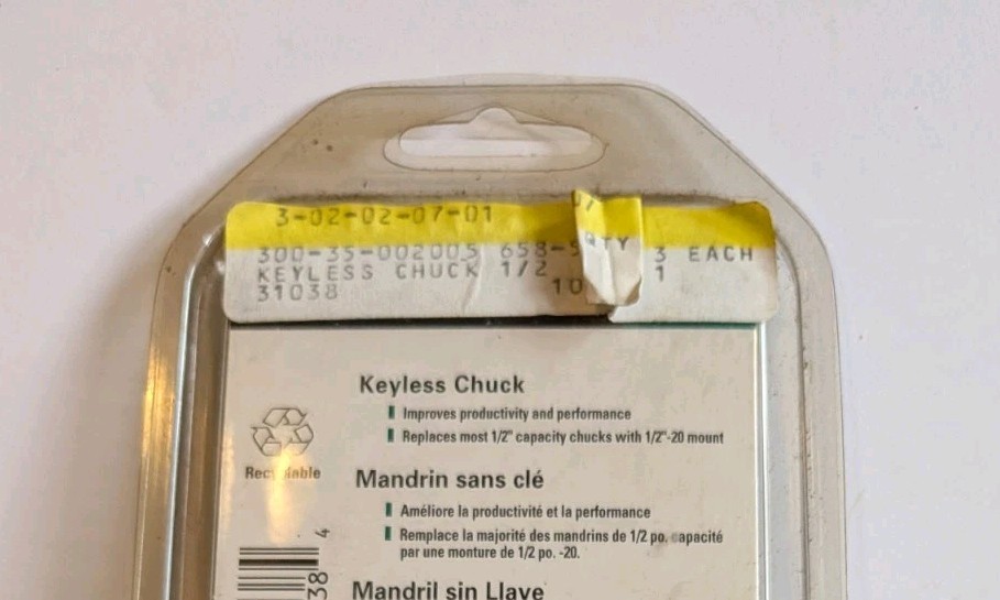 1/2″ Hand Tite Professional Duty Keyless Chuck Jacobs 31038 Tool Brand New 13mm