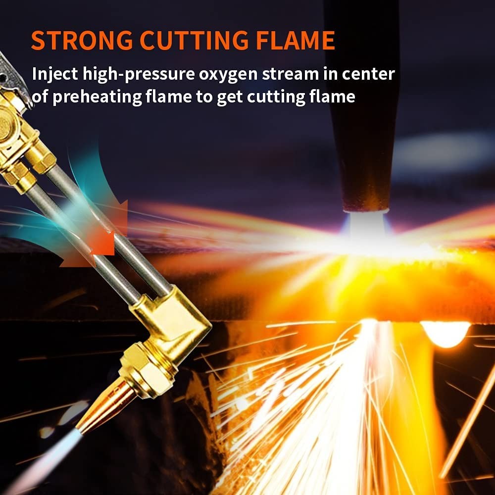 TOAUTO Heavy Duty Cutting Torch, Oxygen Propane Acetylene Welding Torch Flame To