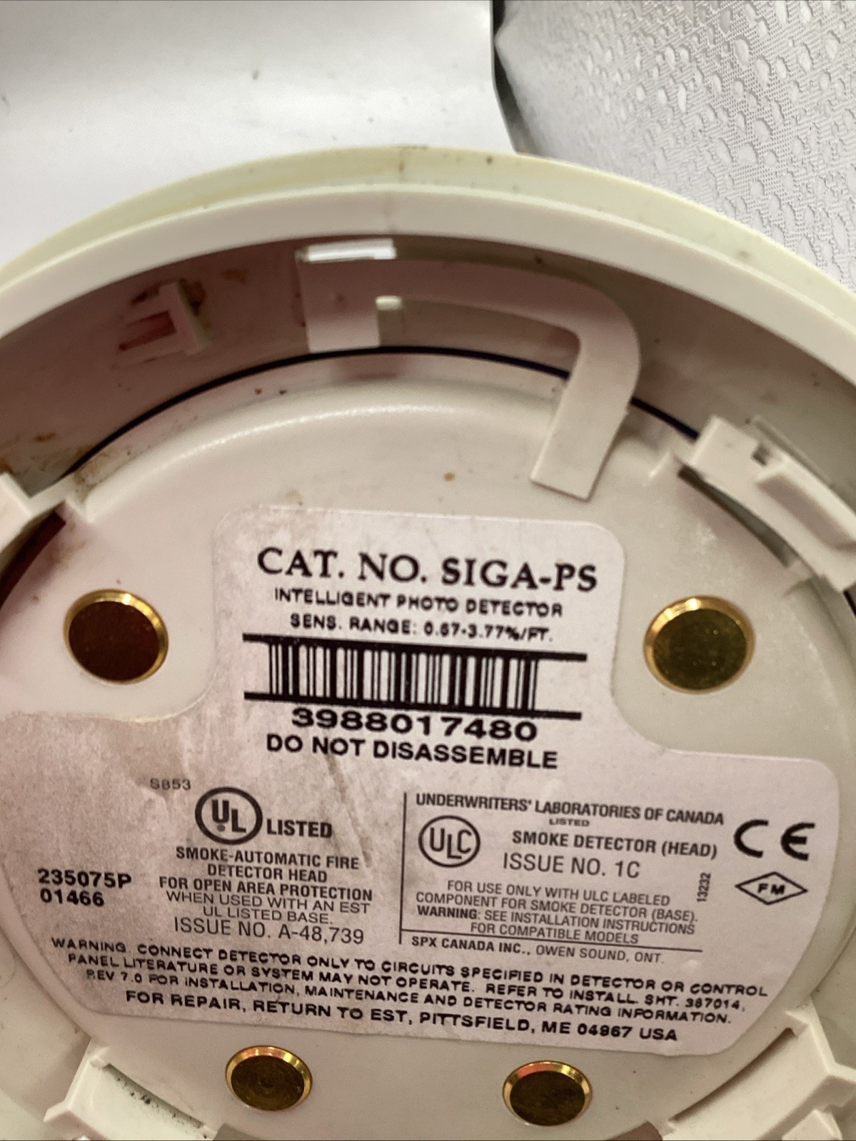 Edwards EST SIGA-PS Intelligent Detector Photo