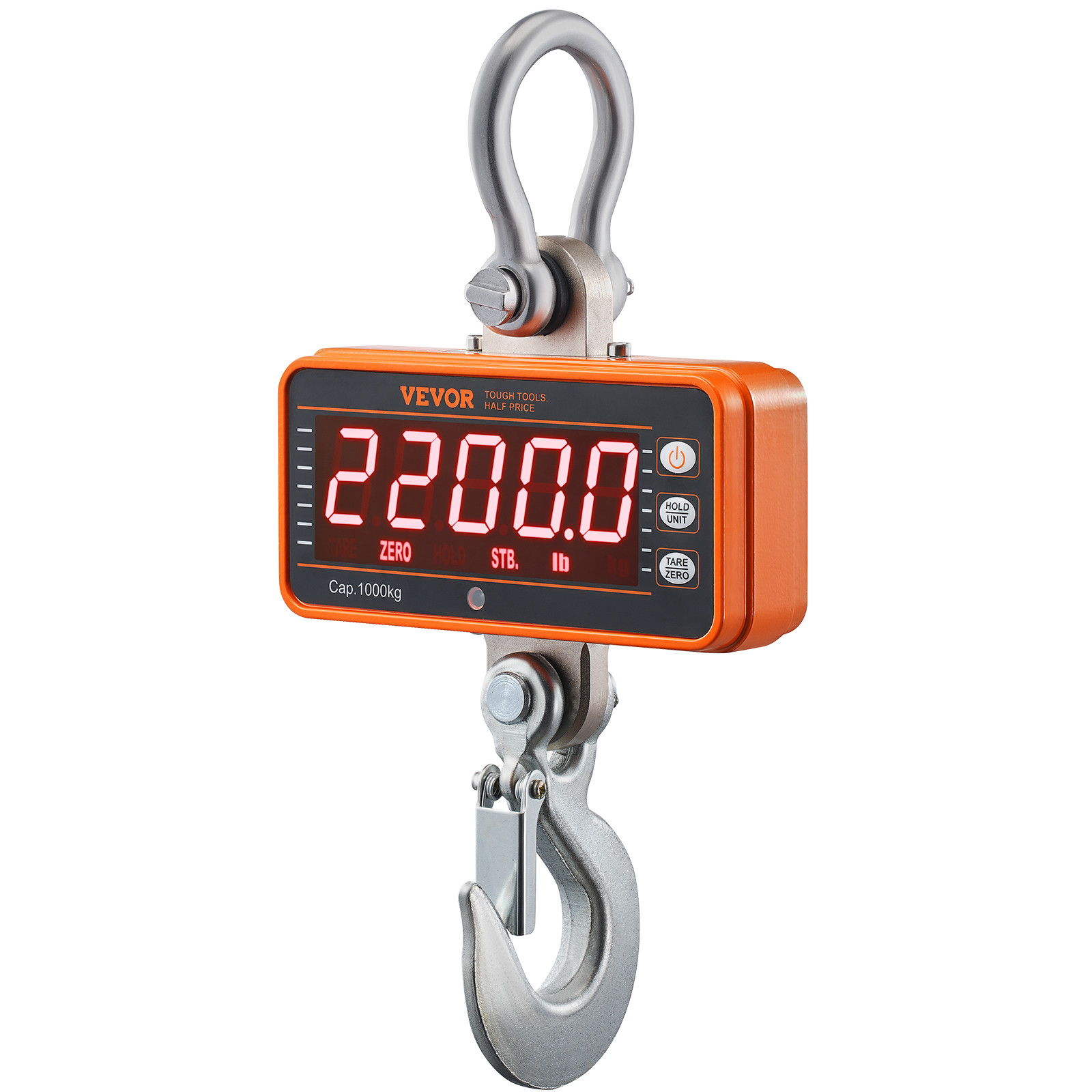 VEVOR Digital Crane Scale Industrial Hanging Scale 2200 lbs/1000 kg Heavy Duty