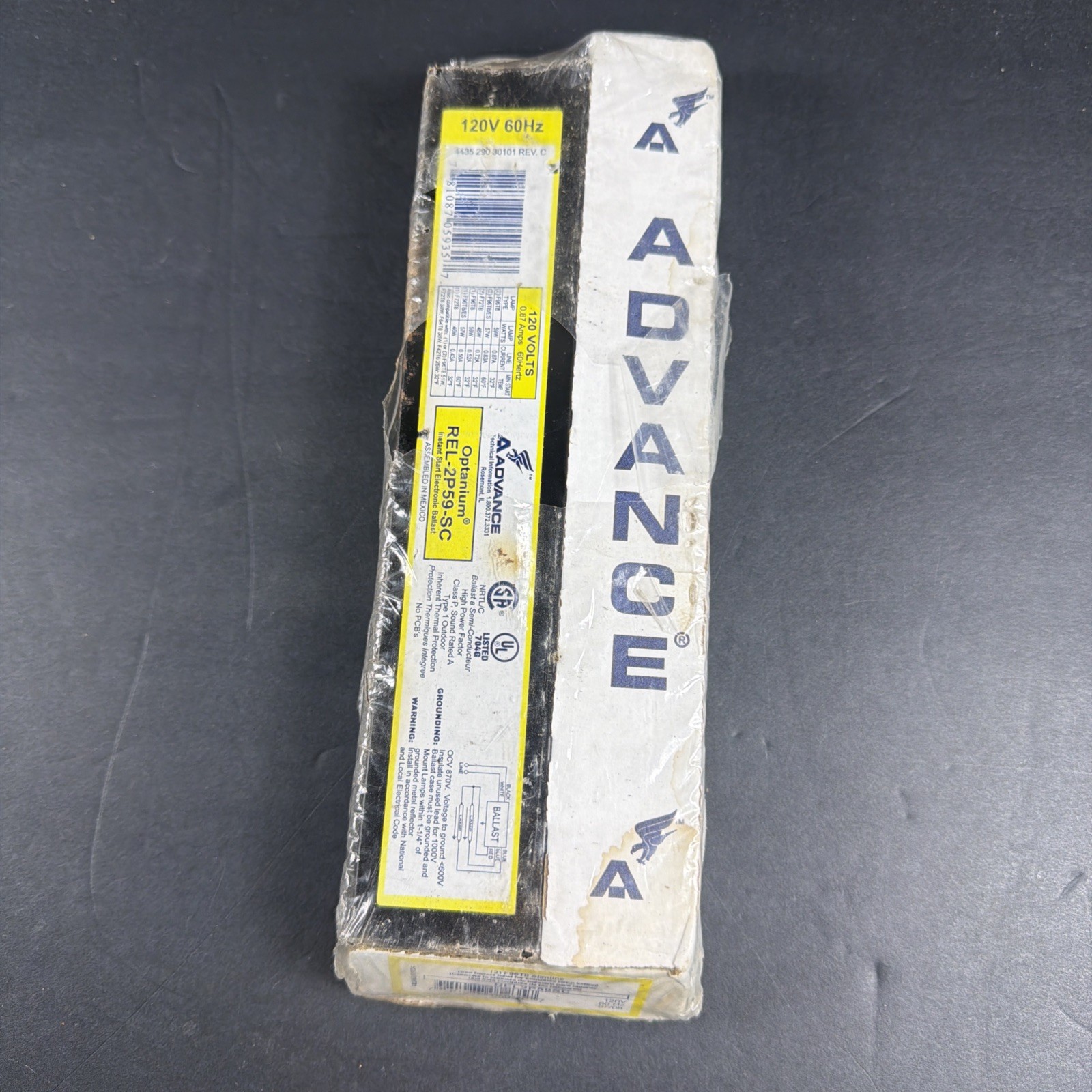 Advance REL-2P59-SC Fluorescent Ballast 59w 120v-ac Sealed New