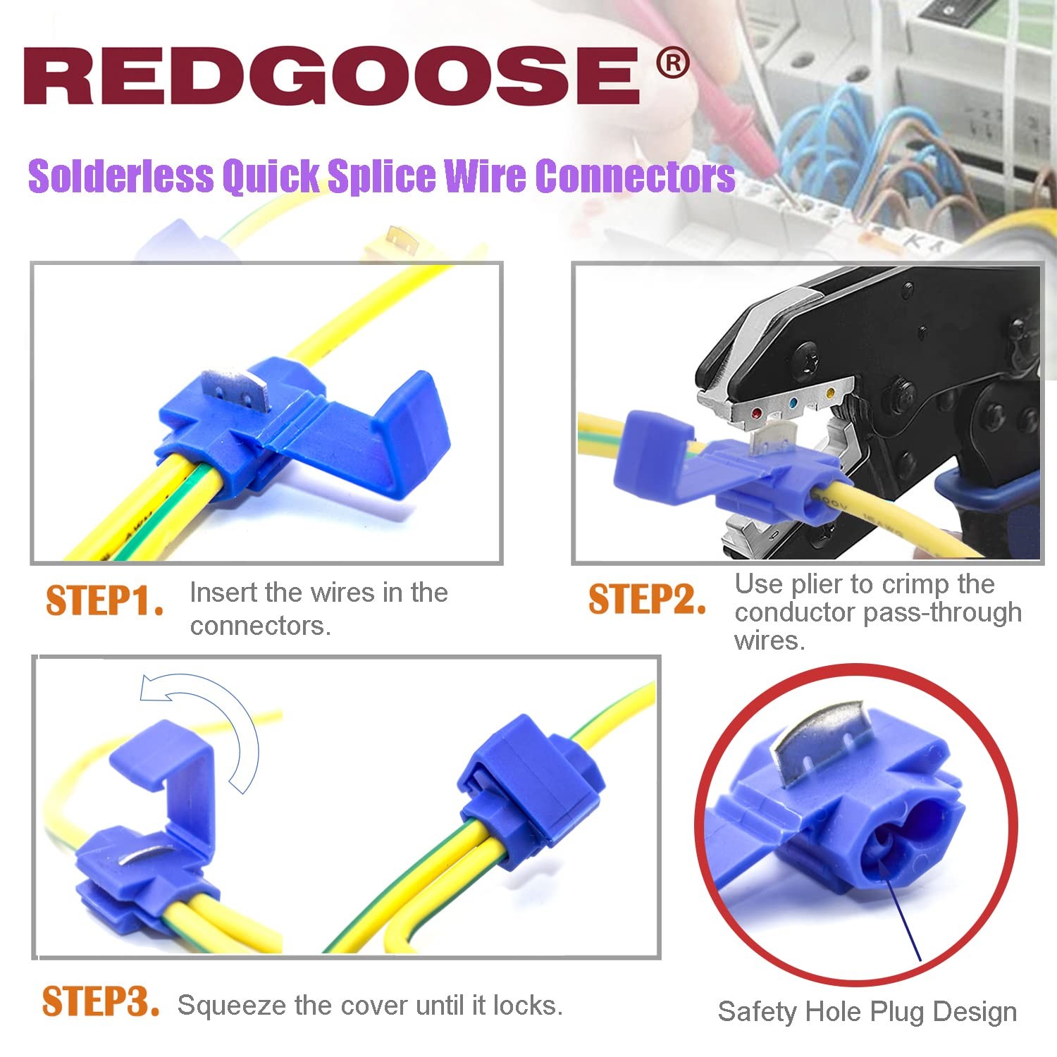 60PCS Solderless Quick Splice Wire Connectors, 22-10 AWG Lock Snap…