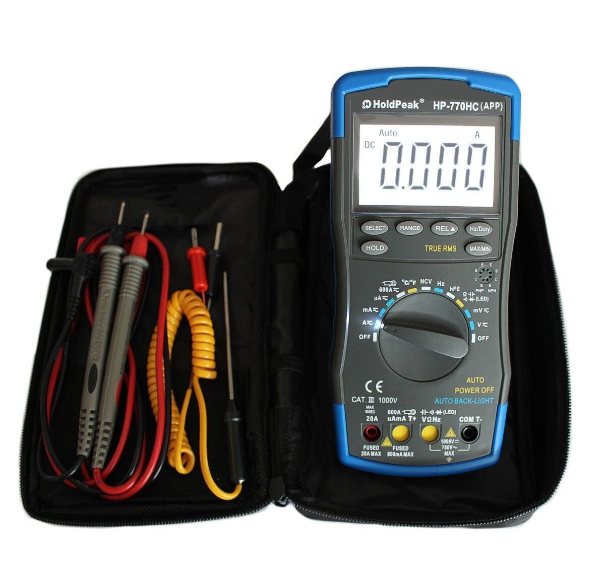 Digital Multimeter True RMS 600A DC/AC Current 6000 Counts w/ Temperature & NCV