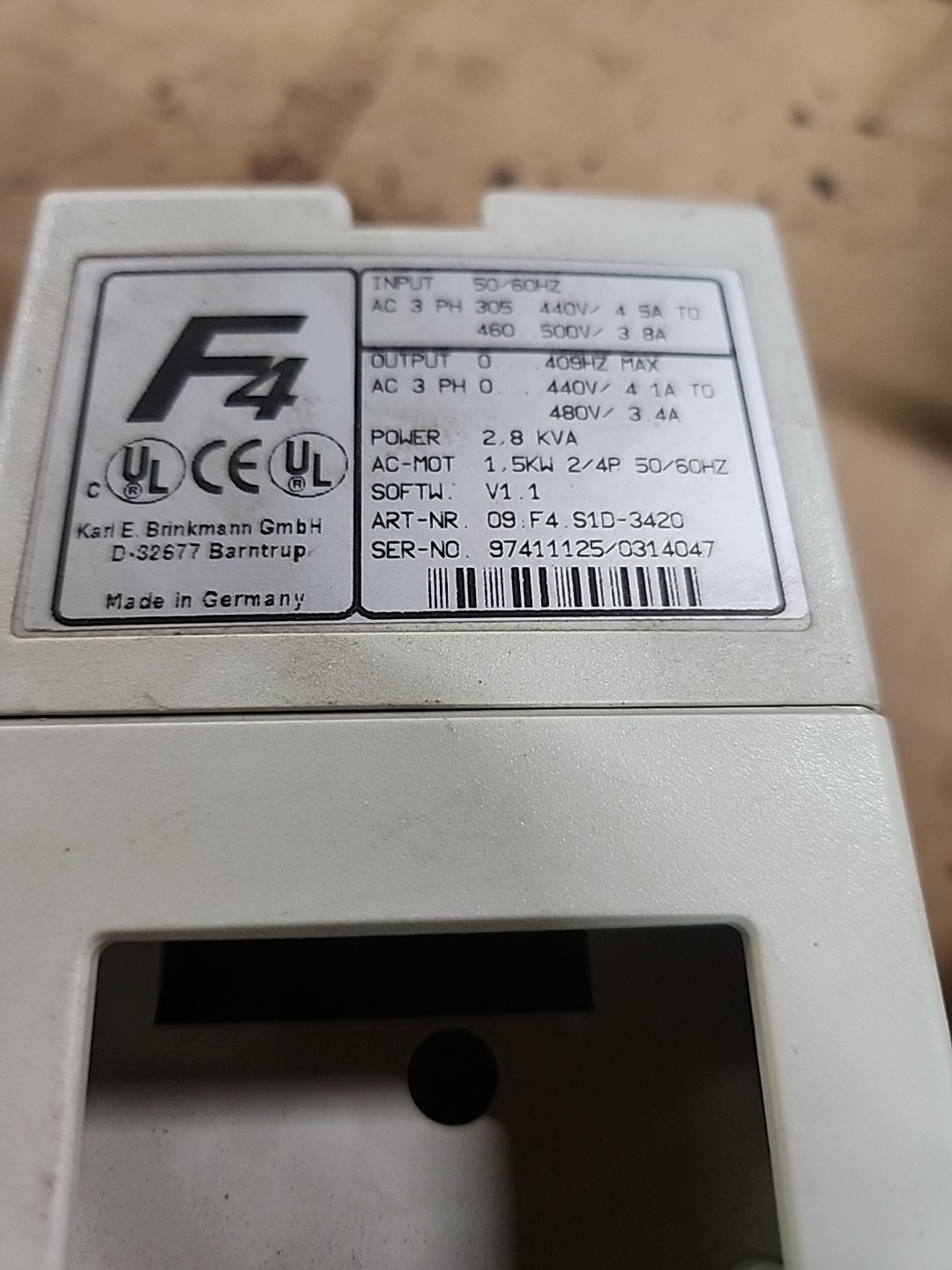 KEB 09.F4.S1D-3420 Combivert AC Drive 2.8KVA