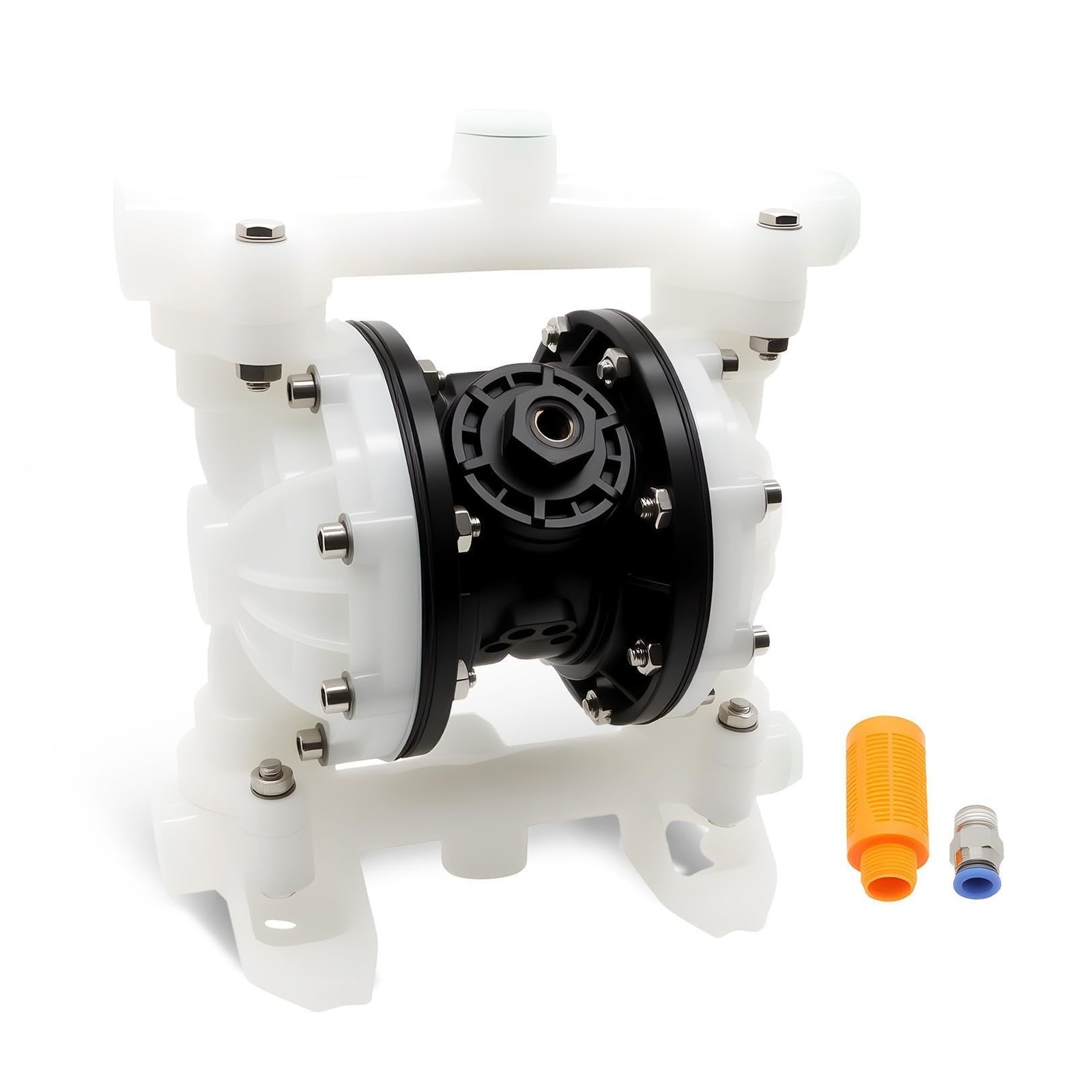 Nakkaa Pneumatic Double Diaphragm Pump PTFE 22GPM Transfer Pump 1″ In/Out Max…