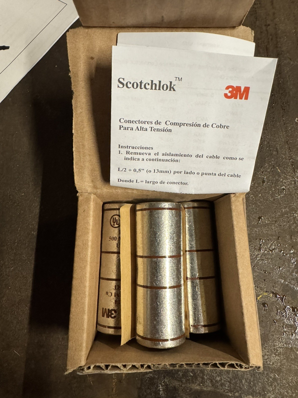 3M Scotchlok Copper Compression Terminal Connector 10014, Brown, 500 MCM, 3 Pack