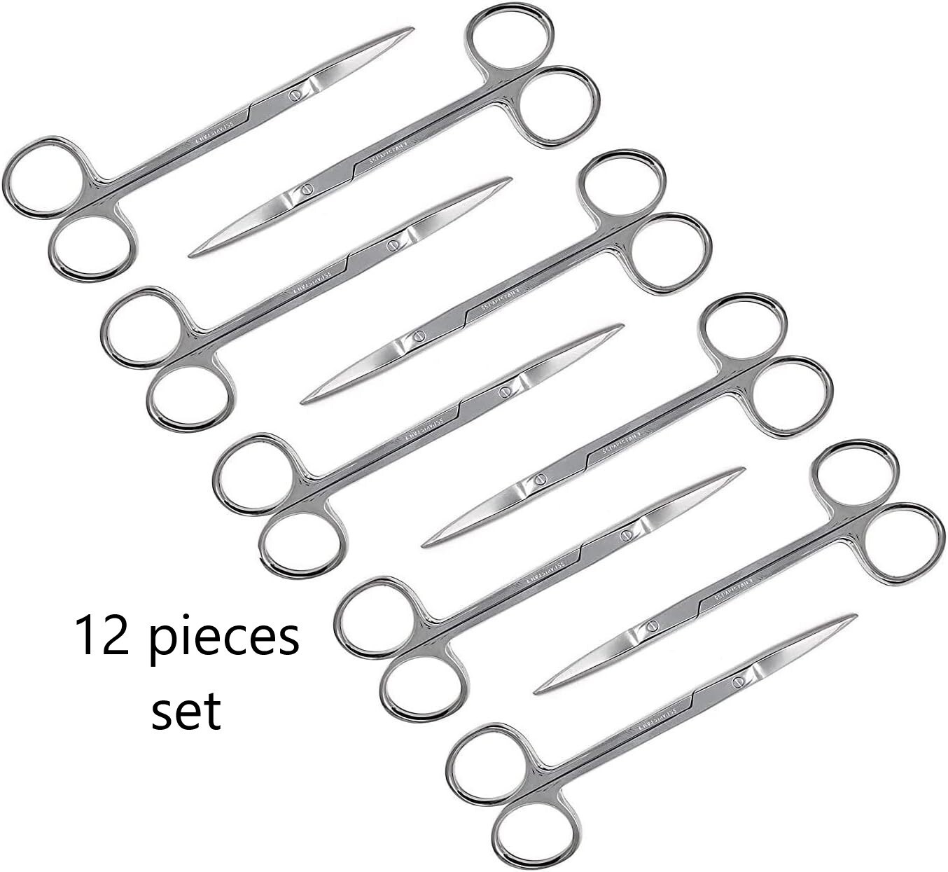 12 Iris Scissors 4.5″ Straight Surgical Dental Instruments