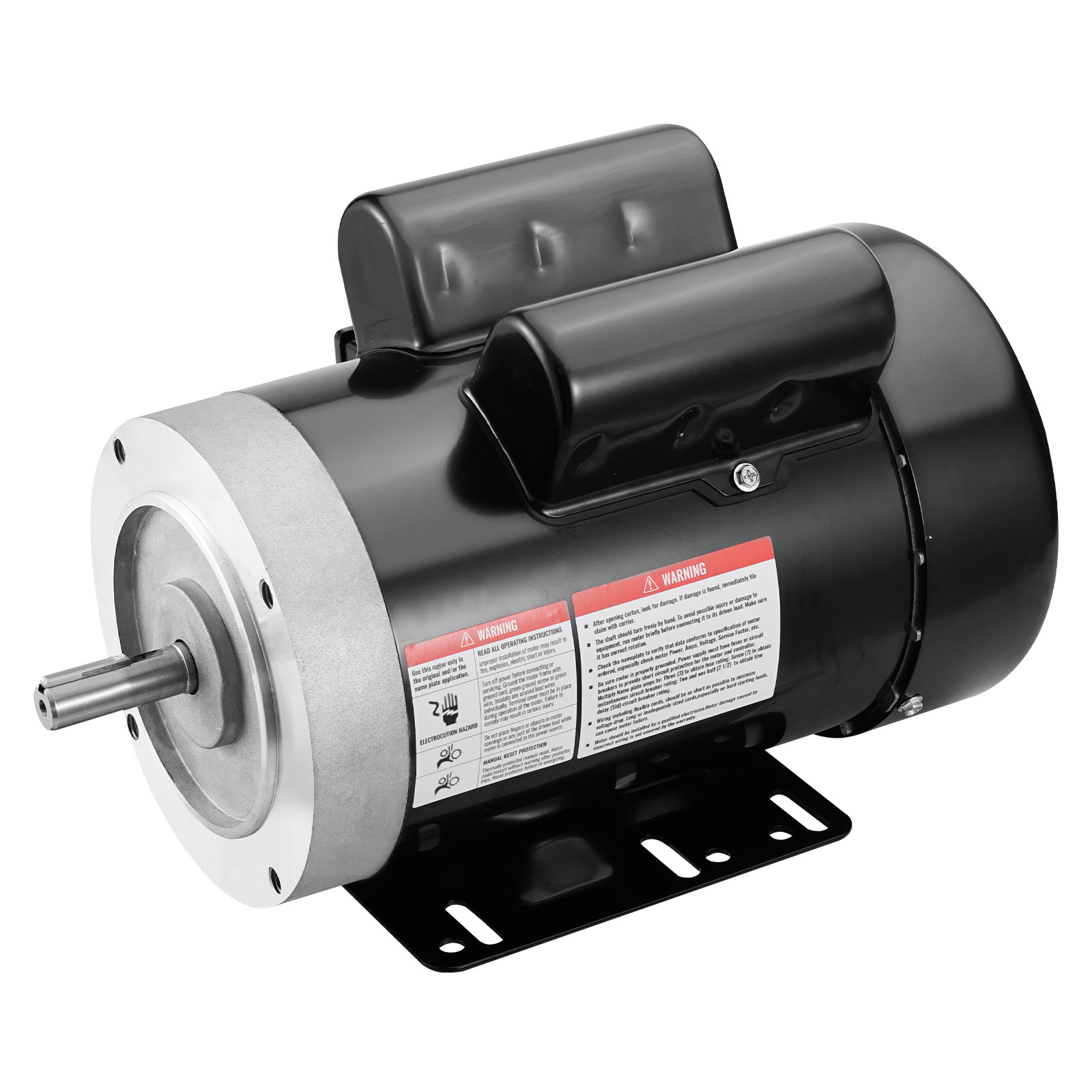 VEVOR 1.5HP Electric Motor 1725RPM AC115/230V 56C Frame 1-Phase 5/8″ Keyed Shaft