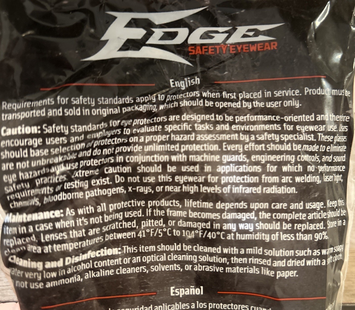 Edge Eyewear Txb236VS Brazeau Torque Safety Glasses Smoke Lens Red E NIP